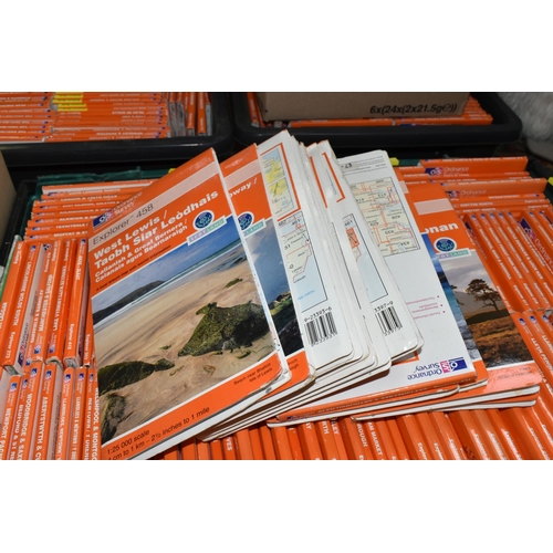 536 - FIVE BOXES OF ORDNANCE SURVEY 'EXPLORER' MAPS, local leisure maps with public rights of way and tour... 