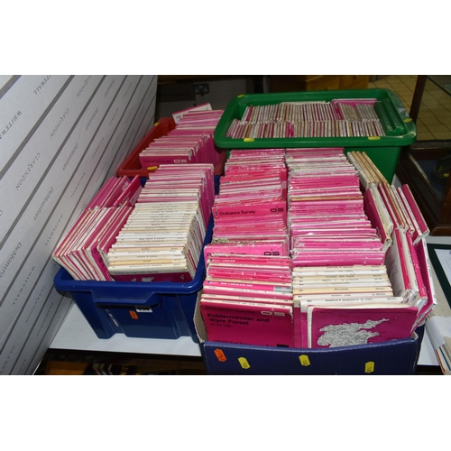 538 - FOUR BOXES OF ORDNANCE SURVEY 'LAND RANGER' MAPS, approximately two hundred and ninety maps covering... 