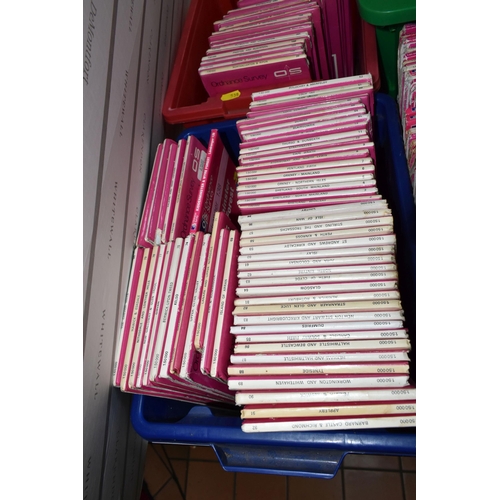 538 - FOUR BOXES OF ORDNANCE SURVEY 'LAND RANGER' MAPS, approximately two hundred and ninety maps covering... 