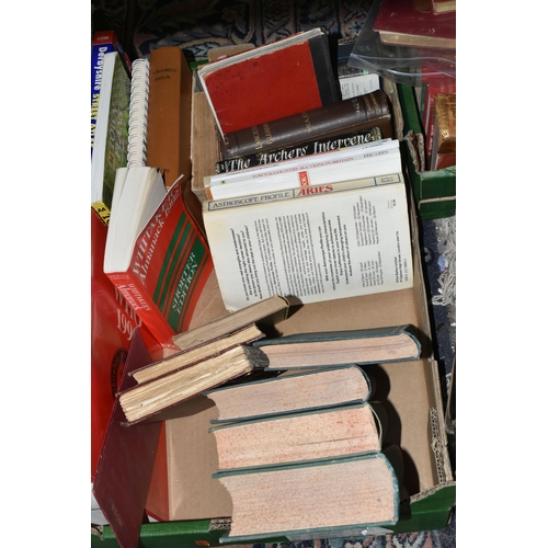 539 - FIVE BOXES OF BOOKS, approximately one hundred hardback books, to include twenty four copies of 1920... 