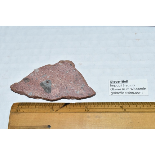 544 - A SLICE OF GLOVER BLUFF IMPACT BRECCIA, partly polished sides with rough edges (1)