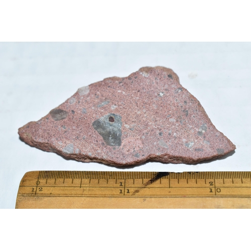 544 - A SLICE OF GLOVER BLUFF IMPACT BRECCIA, partly polished sides with rough edges (1)