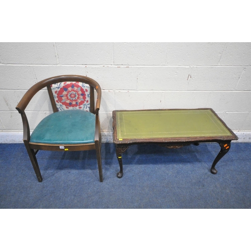 1198 - A SET OF TEN CHAIRS, with dark green leatherette upholstery, with square tapered and reeded front le... 