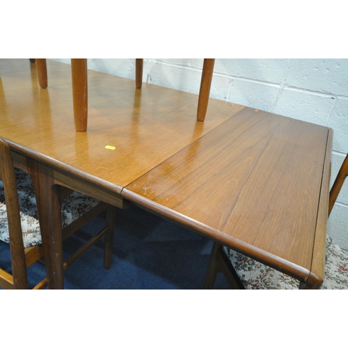 1201 - A MID CENTURY DANISH TEAK DINING TABLE, each end extending to reveal a leaf storage compartment, two... 