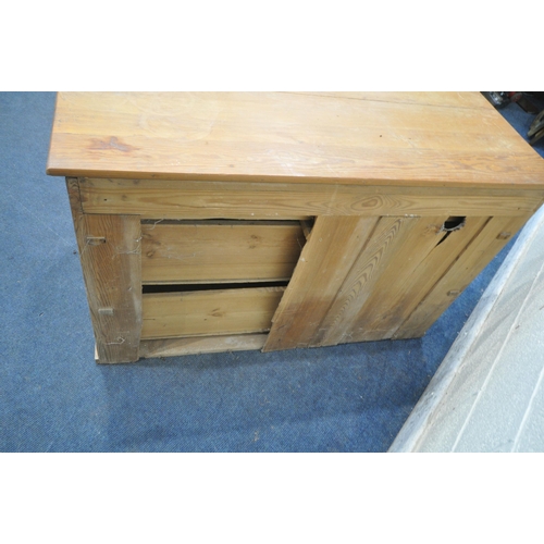 1219 - A LATE 20TH CENTURY PINE CHEST OF TWO SHORT OVER TWO LONG DRAWERS, width 110cm x depth 60cm x height... 