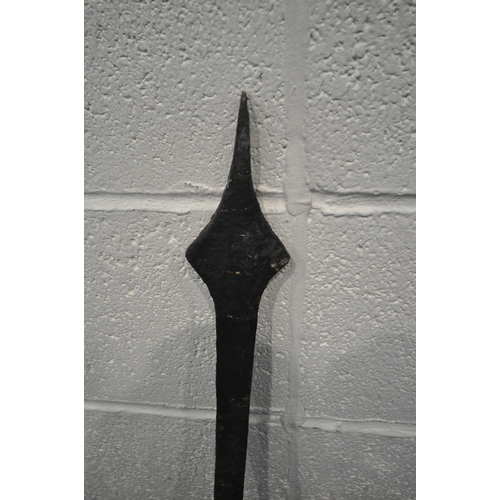 1253 - A 19TH CENTURY CAST IRON SHOP SIGN WALL BRACKET, length 138cm x height 81cm (condition report: histo... 