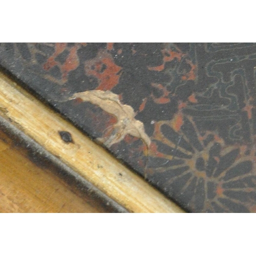 1271 - A 19TH CENTURY JAPANESE BAMBOO OCCASIONAL TABLE, the ebonised finish depicting birds and foliate det... 