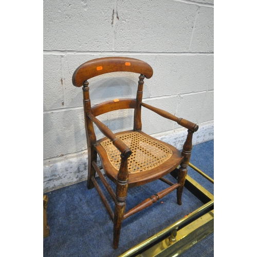 1354 - A MINIATURE PAINTED PINE BUREAU BOOKCASE, with double glass doors, a barrel front, above double cupb... 