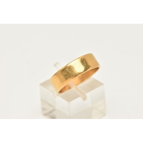 30 - A 22CT GOLD WEDDING BAND RING, designed as a plain polished flat band, hallmarked 22ct gold Birmingh... 