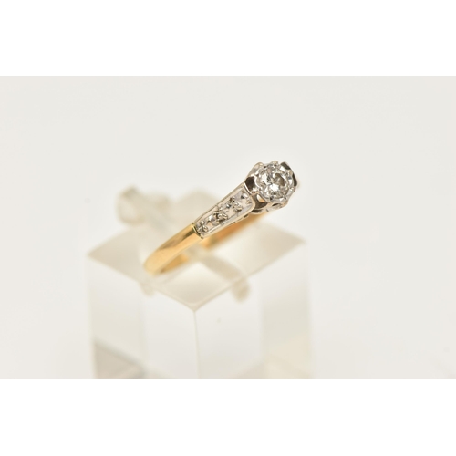 31 - A DIAMOND SINGLE STONE RING, set with a round brilliant cut diamond, measuring approx 3.3mm diameter... 