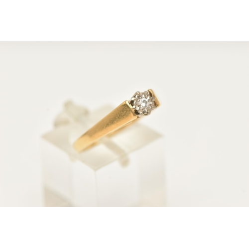 32 - A DIAMOND SINGLE STONE RING, set with a round brilliant cut diamond, measuring approximately 2.2mm d... 