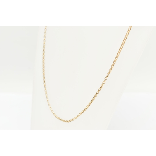 70 - A 9CT GOLD BELCHER CHAIN, fitted with a spring clasp, hallmarked 9ct Birmingham, length 600mm, appro... 