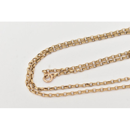 70 - A 9CT GOLD BELCHER CHAIN, fitted with a spring clasp, hallmarked 9ct Birmingham, length 600mm, appro... 