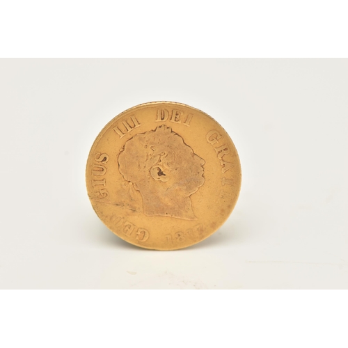 74 - A GEORGE III 1817 HALF SOVEREIGN GOLD COIN, approximate gross weight 3.9 grams, diameter 19.3mm