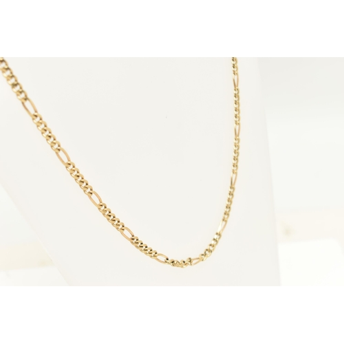 78 - A 9CT GOLD FIGARO CHAIN, Fitted with a lobster clasp, hallmarked 9ct Birmingham, length 600mm, appro... 