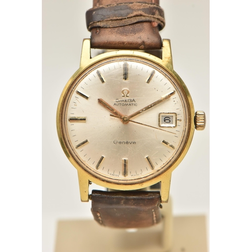 82 - A GENTS 'OMEGA' WRISTWATCH, automatic movement, round silvered dial signed 'Omega Automatic, Geneve'... 