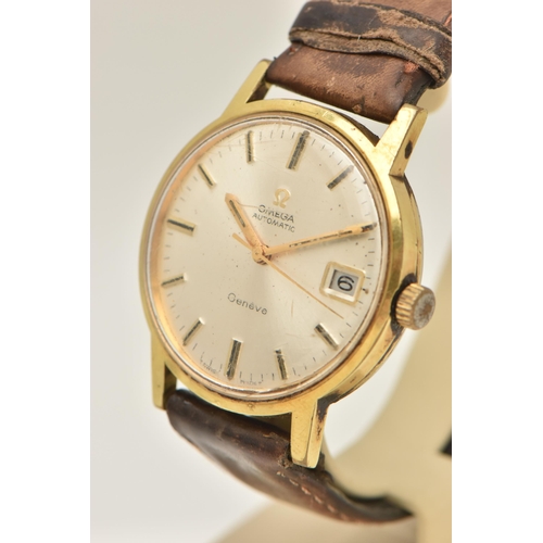 82 - A GENTS 'OMEGA' WRISTWATCH, automatic movement, round silvered dial signed 'Omega Automatic, Geneve'... 