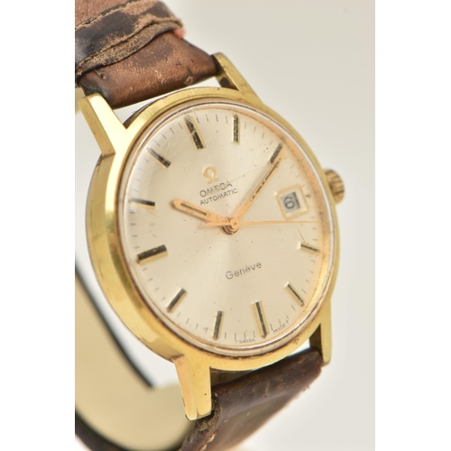 82 - A GENTS 'OMEGA' WRISTWATCH, automatic movement, round silvered dial signed 'Omega Automatic, Geneve'... 