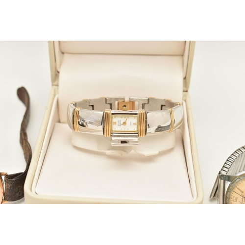 107 - A GENTS 9CT GOLD WRISTWATCH AND A SELECTION OF OTHERS, gents 9ct rose gold manual wind watch, round ... 