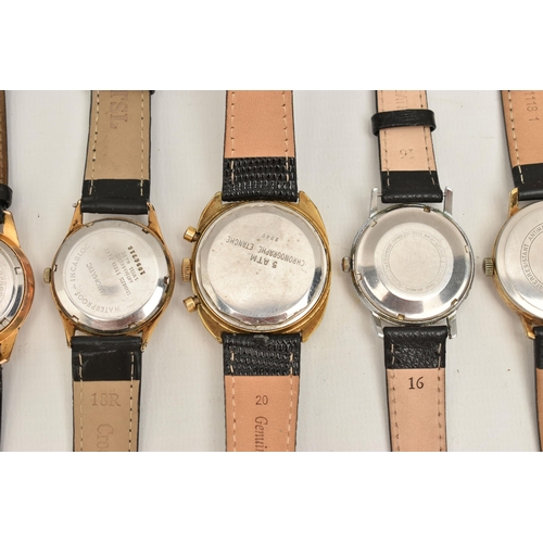 112 - A SELECTION OF EIGHT WRISTWATCHES, to include an ALLAINE 25 rubis automatic incabloc wristwatch, a M... 