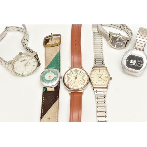 113 - A COLLECTION OF VINTAGE WATCHES, to include a MILES W. GERMAMAY wristwatch, a SICURA 17 jewels wrist... 