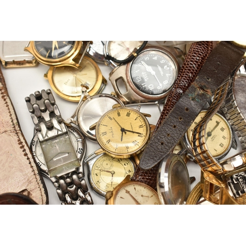 116 - A BOX OF ASSORTED WATCHES, an assortment of watches to include two silver cased watches, both hallma... 