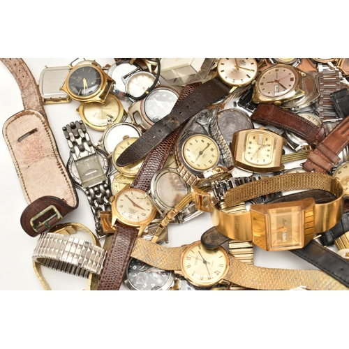 116 - A BOX OF ASSORTED WATCHES, an assortment of watches to include two silver cased watches, both hallma... 