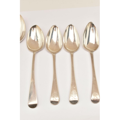 170 - AN ASSORTMENT OF SILVER TEASPOONS, ten assorted spoons, all old English pattern, most with monogram ... 