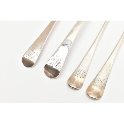 173 - AN ASSORTMENT OF SILVER FLATWARE, to include a silver old English pattern basting spoon, hallmarked ... 