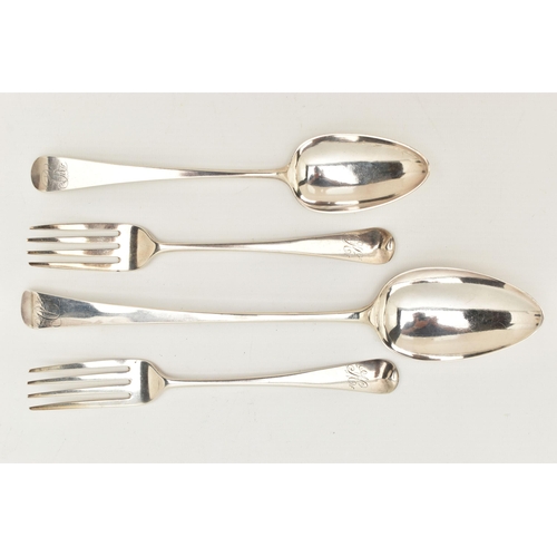 173 - AN ASSORTMENT OF SILVER FLATWARE, to include a silver old English pattern basting spoon, hallmarked ... 