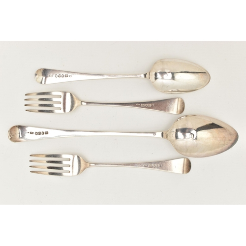 173 - AN ASSORTMENT OF SILVER FLATWARE, to include a silver old English pattern basting spoon, hallmarked ... 