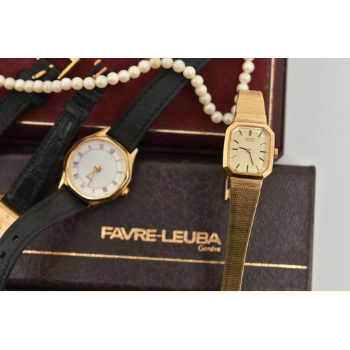 181 - A SELECTION OF WATCHES AND JEWELLERY, to include a ladies boxed 'Gucci' quartz wristwatch, round bla... 