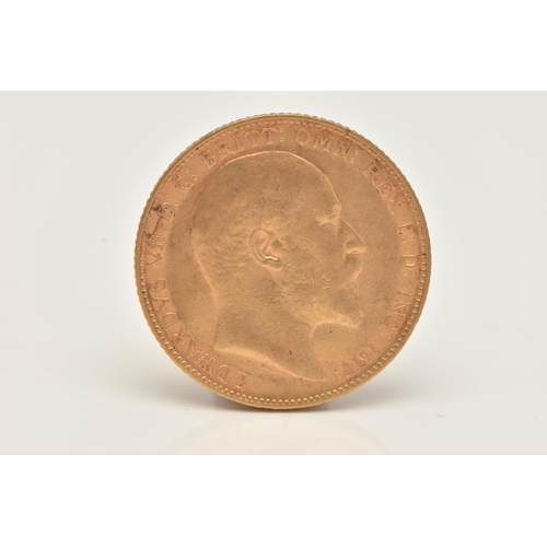 190 - A FULL GOLD SOVEREIGN COIN EDWARD VII, dated 1910, 22ct gold, 22.05mm diameter, 7.98 grams