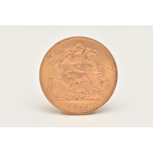 193 - A GOLD HALF SOVEREIGN COIN EDWARD VII, dated 1906, 22ct gold, 19.30mm diameter, 3.98 grams