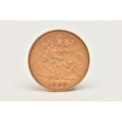 194 - A GOLD HALF SOVEREIGN COIN GEORGE V, dated 1913, 22ct gold, 19.30mm diameter, 3.98 grams