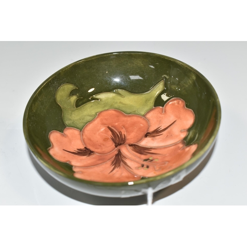 312 - A MOORCROFT POTTERY DISH AND PIN DISH, comprising  pin dish 'Butterfly and Berries' designed by Sian... 