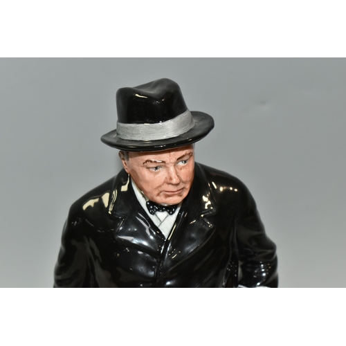 318 - A LIMITED EDITION ROYAL DOULTON FIGURE OF WINSTON. S. CHURCHILL, HN3433, numbered 1202/5000, 1992 fi... 