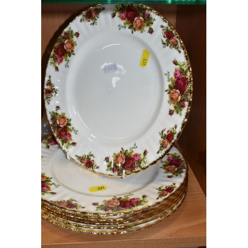 331 - A GROUP OF ROYAL ALBERT 'OLD COUNTRY ROSES' PATTERN TEAWARE AND SIX DINNER PLATES, comprising six di... 