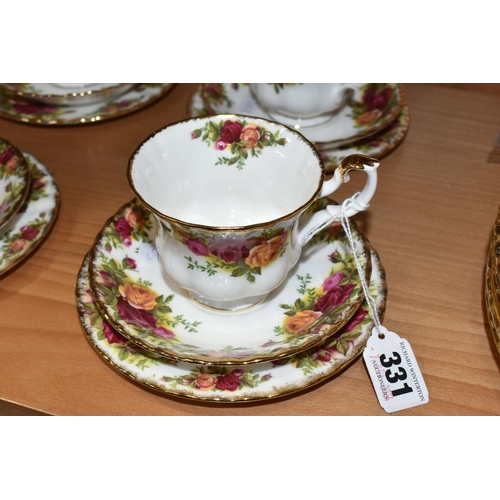 331 - A GROUP OF ROYAL ALBERT 'OLD COUNTRY ROSES' PATTERN TEAWARE AND SIX DINNER PLATES, comprising six di... 