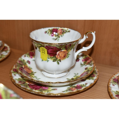 331 - A GROUP OF ROYAL ALBERT 'OLD COUNTRY ROSES' PATTERN TEAWARE AND SIX DINNER PLATES, comprising six di... 