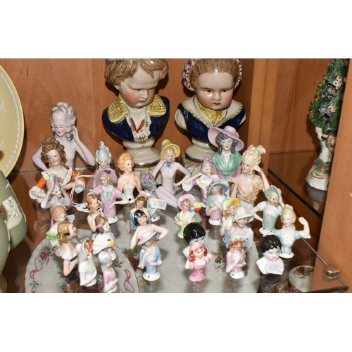 337 - A COLLECTION OF HALF-DOLLS AND TWO 'BOURBON CHILDREN' BUSTS, to include twenty eight half-dolls, tal... 