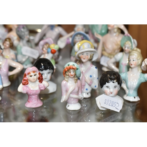 337 - A COLLECTION OF HALF-DOLLS AND TWO 'BOURBON CHILDREN' BUSTS, to include twenty eight half-dolls, tal... 