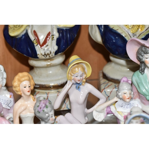 337 - A COLLECTION OF HALF-DOLLS AND TWO 'BOURBON CHILDREN' BUSTS, to include twenty eight half-dolls, tal... 