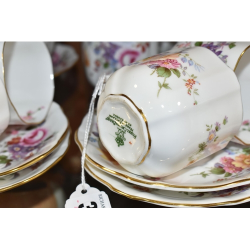 341 - A GROUP OF CERAMIC TEAWARE, comprising Royal Crown Derby 'Derby Posies': teapot, two cream jugs, sug... 