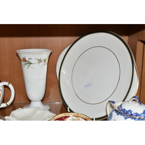 341 - A GROUP OF CERAMIC TEAWARE, comprising Royal Crown Derby 'Derby Posies': teapot, two cream jugs, sug... 