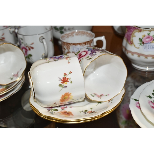 341 - A GROUP OF CERAMIC TEAWARE, comprising Royal Crown Derby 'Derby Posies': teapot, two cream jugs, sug... 