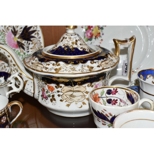 342 - A COLLECTION OF MAINLY NINETEENTH CENTURY TEAWARE, to include a Derby teacup and coffee can, in two ... 