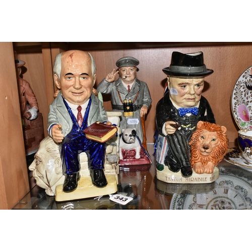 343 - THREE KEVIN FRANCIS LIMITED EDITION TOBY JUGS, comprising Winston Churchill 'Spirit of Britain' numb... 