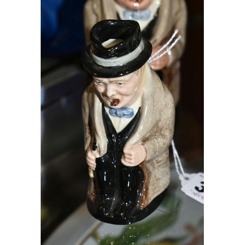 345 - FOUR ROYAL DOULTON WINSTON CHURCHILL TOBY JUGS, of graduating sizes, comprising D6171 height 23cm, t... 