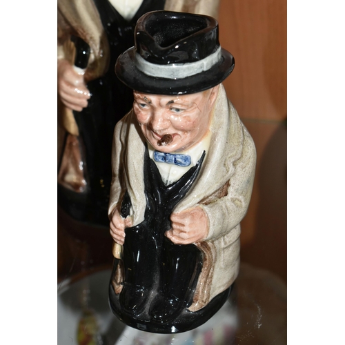 345 - FOUR ROYAL DOULTON WINSTON CHURCHILL TOBY JUGS, of graduating sizes, comprising D6171 height 23cm, t... 